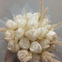 باکس گل جاویدان شمع مناسب هدیه و روز معلم