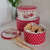 باکس فلزی فانتزی ۳ تیکه. مناسب بیسکویت و تنقلات