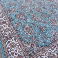 یک جفت فرش12متری سالم افشان 700شانه آبی فیروزه‌ای