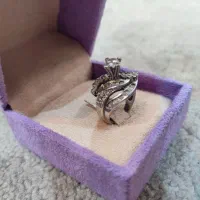 انگشتر نقره زنانه عروس نامزدی نشان