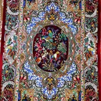 فرش تمام ابریشم قم ۸۰رج