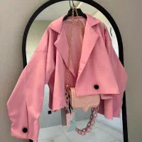 کراپ کت صورتی