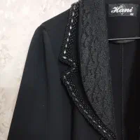 مانتو مجلسی مشکی سنگ دوزی شده