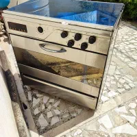 اجاق گاز فر دار ، تمام استیل