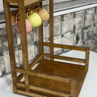 استند اسپرسو وظروف پذیرایی چوبی