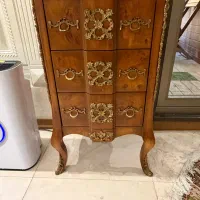 میز کنار سالنی ۳ کشو مازول و برنز کوب