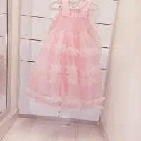 لباس مجلسی دخترانه با رنگ صورتی مناسب ۱۲ سال