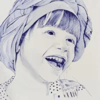 چهره با خودکار|تابلو، نقاشی، عکس|اهواز, گلستان|دیوار