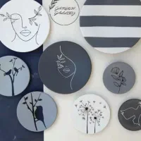 طراحی روی ظرف های سفالی و ایینه