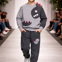 بلوز شلوار طرح دایناسور