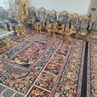 یک جفت فرش۲۴ متری نقش باغ ارم|فرش|باغ بهادران, |دیوار