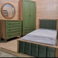 تخت و سرویس خواب کمد دراور سبز چکی