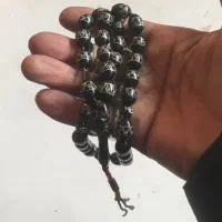 تسبیح کشکول نقره کوب انگشتر پرتقالی خط سوره توحید