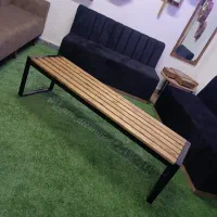 پاف بدنه فلزی با رویه چوبی ،پاف نیمکتی رویه دوختی|صندلی و نیمکت|تبریز, |دیوار