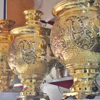 سماور سنتی طلایی مخزن بزرگ طرح دار|کافی‌شاپ و رستوران|ساری, |دیوار