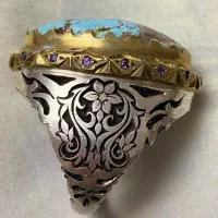 انگشتر فیروزه نیشابوری درشت قواره|جواهرات|اردبیل, |دیوار