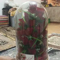 دوعددگل شیشه ای تزیینی