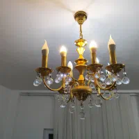 دو عدد لوستر طلایی