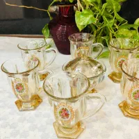 دو دست لیوان چای خوری پایه دار با دو عدد قندان ست|ظروف سرو و پذیرایی|تهران, آبشار|دیوار