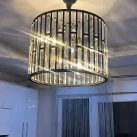 لوستر ۸ شاخه کریستال وارداتی مشکی