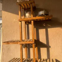 گلدان پایه چوبی