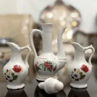 ست گلاب ریز و آبلیمو ریز عتیقه گل قرمز