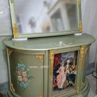 ۲ عدد آینه کنسول استخوانی ،زیتونی