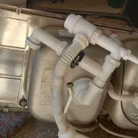 سینک استیل دو لگن|آب‌چکان و نظم‌دهنده ظروف|ساوه, |دیوار