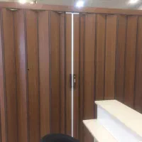 درب کشویی چوبی پی وی سی چرمی آکاردئونی متحرک