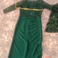 لباس مجلسی مدل خاص رنگ سبز خوشرنگ