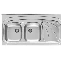 سینک سینی راست دو لگن اخوان عرض 60 در حد آکبند