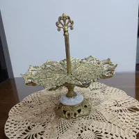 ظرف شیرینی خوری (جنس برنج) رنگ طلایی