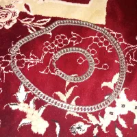 ست دسته بند زنجیر گردنبندجنس استیل رنگ ثابت