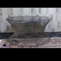 میز وسط تک ، استیل صحفه شیشه ای شیک