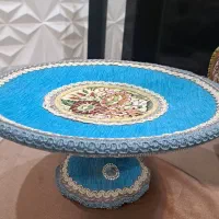 میزخاطره با سرویس سفالی روکش مخمل|صنایع دستی و سایر لوازم تزئینی|ابهر, |دیوار