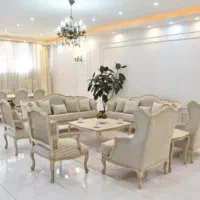 مبل کویین فرانسه تخت فرانسه جهیزیه کامل چوبی|مبلمان خانگی و میز عسلی|اردبیل, |دیوار