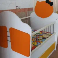 تختخواب کیتی تمام mdf ، سالم و ست کودک