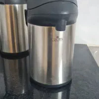 فلاسک چای پمپی در حد نو|قوری، کتری، قهوه‌ساز دستی|قم, زنبیل آباد|دیوار