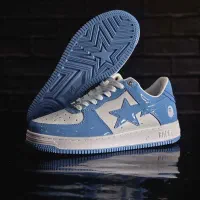 کتونی بیپ استار کلاسیک BAPE سفید آبی زیبا و خوش رخ