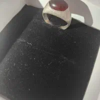 انگشتر نقره عطیقه نگین عقیق سرخ اصل