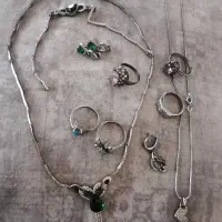 سرویس نقره  زیبا نگین سبز