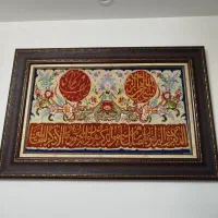 تابلو فرش گل ابریشم برجسته و ان یکاد