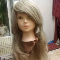 کلاهگیس(پوستیژ)مو بلند بلوند کنفی الیاف شبه طبیعی