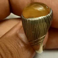 انگشتر عقیق زرد یمنی کهنه