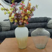 دو عدد گل و گلدان