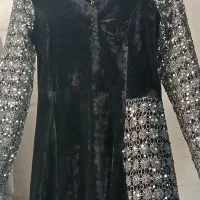 دن مجلسی سایز ۳۶ مخمل و گیپور|لباس|بناب, |دیوار