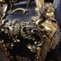 ساعت ایستاده کنار سالنی طرح فرشته ورق طلا ، درحدنو|ساعت دیواری و تزئینی|مشهد, رضاشهر|دیوار