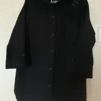 مانتو کتان جنس ضخیم مشکی