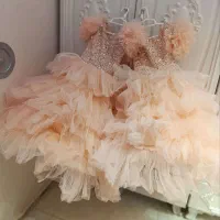 پیراهن  دخترانه عروسکی تمام تور