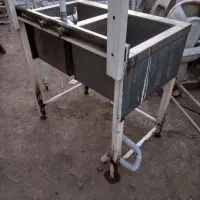 سینک دوقلوی صنعتی سالم وتمیز باشیر آبش|مصالح و تجهیزات ساختمان|مشهد, نیزه|دیوار